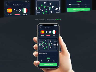 Mobile UI // Live Match Preview football ios italy live mobile sketch spain streaming ui user interface ux