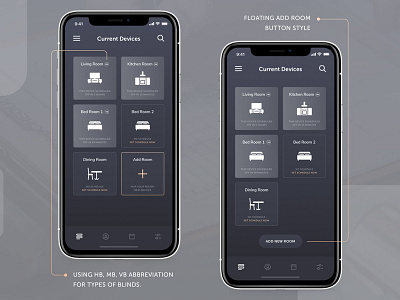 Smart Blinds - Home Automation Apps app automation blinds gray ios iphonex premium rfnco smart ui ux