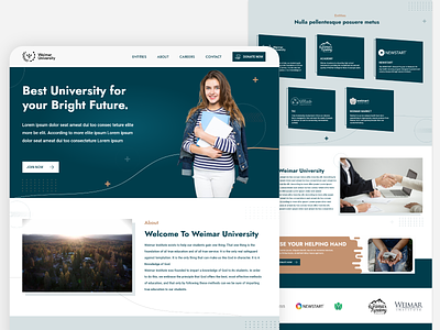 University Landing page home page design