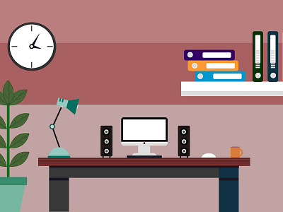 Office desk vector