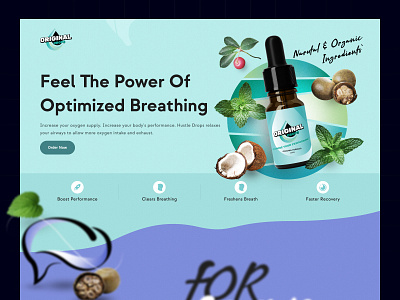 Original Drops Hero 💧 agency beach clean clean design company fresh hero hero section landing landing page leave nature responsive design site ui user interface water web website