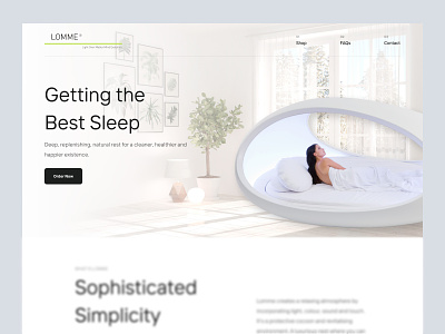 Lomme - a luxurious nest hero section 🍃 clean clean design enjoy hero hero section landing landing page life nap nature nest peace relax responsive design sleep ui user interface web website white