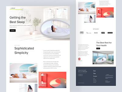 Lomme - a luxurious nest landing page 🍃 clean clean design enjoy landing landing page marketing nap nature nest product relax responsive design shopify sleep ui user interface web website white wordpress