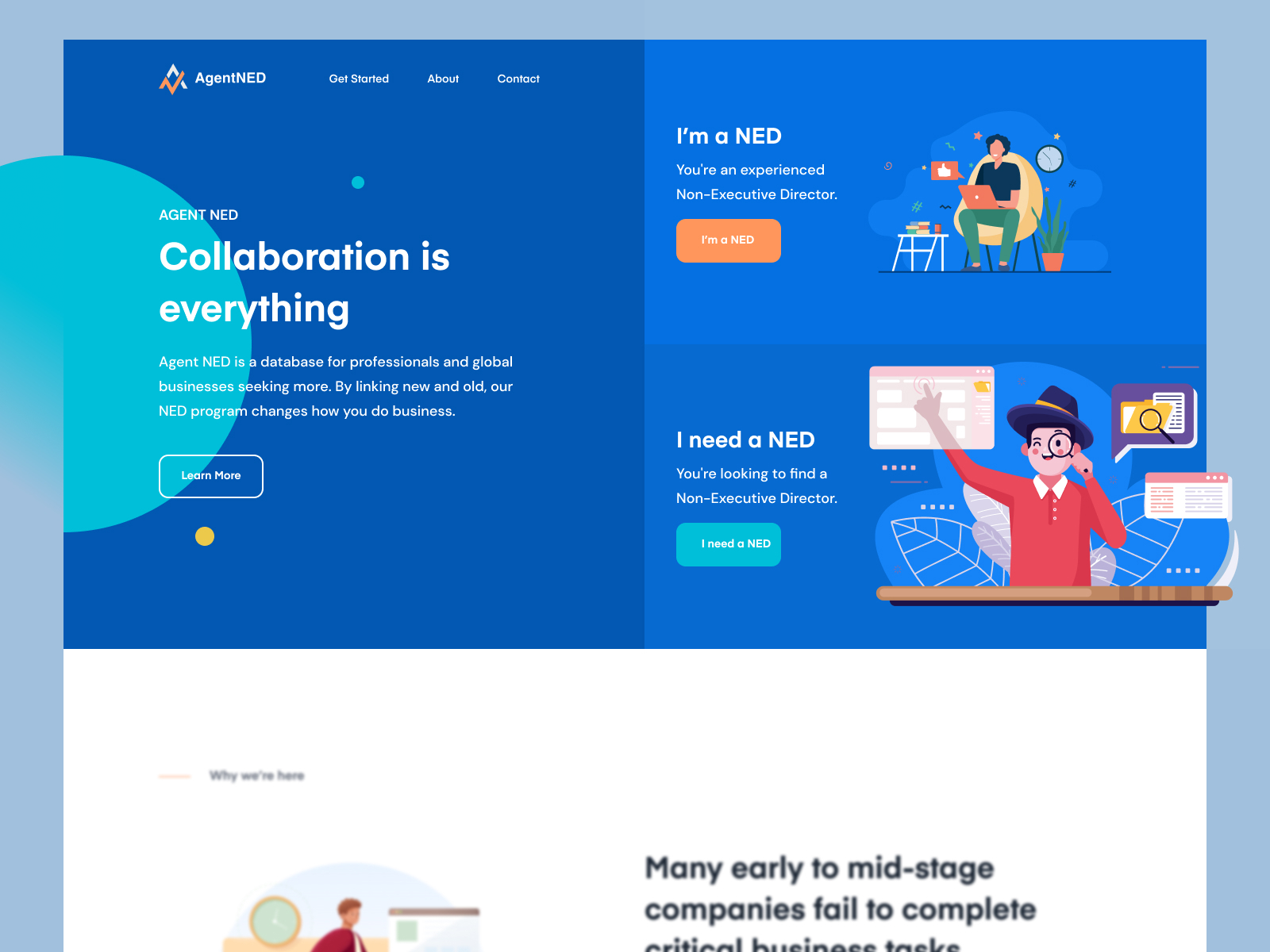 AgentNED hero section 🧑🏻‍💼 by Alftz on Dribbble