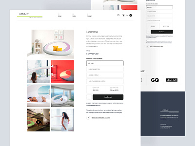 Lomme - a luxurious nest product page 🍃 bed calm charm clean design landing landing page landingpage nap nature nest product product page relax site sleep ui user interface web website