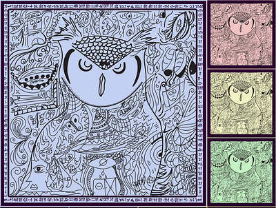 Owl in mess art artwork digitalart digitalpainting drawing graphic design painting