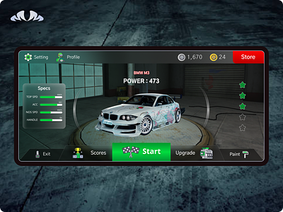 UI Design for Racing Game