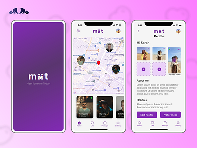 miit Dating app app case study dating app design graphic design illustration ui uidesign uiux user