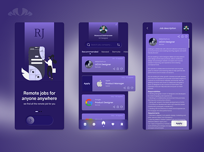 Job platform app app app design design graphic design illustration job ui uidesign uiux ux design
