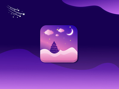 Pink Moonlight Night illustration