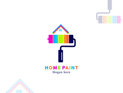 Home Paint Logo Design 3d animation app branding design graphic design home house icon illustration logo motion graphics paint typography ui ux vector