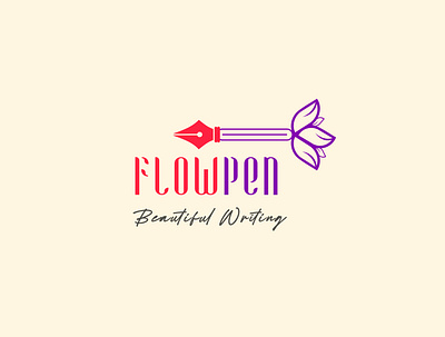 Flower Pen Logo Design 3d animation app branding design graphic design icon illustration logo motion graphics typography ui ux vector