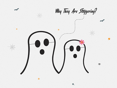Spooky Couple Staggering 3d animation app bhyp branding design digital art ghost graphic design horror hunted icon illustration logo motion graphics spooky typography ui ux vector