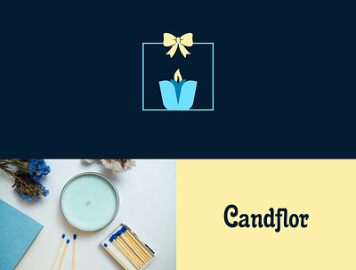 CandFlor Logo Design 3d animation blue branding candle logo design flower logo gift logo graphic design icon illustration logo motion graphics typography ui ux vector