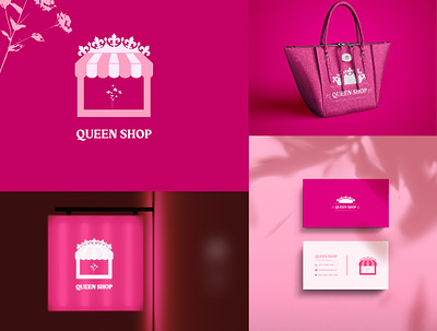 Queen Shop Logo Design 3d beauty logo branding branding logo classy logo crown logo design girly logo graphic design icon illustration logo logo design pink princess logo queen logo typography ui ux vector