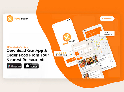 Food Bazar App Web Design app branding design minimal ui ux web