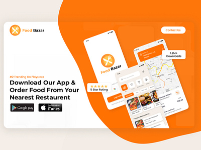 Food Bazar App Web Design