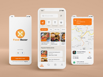 Food Bazar App Ui Design app design minimal ui ux web