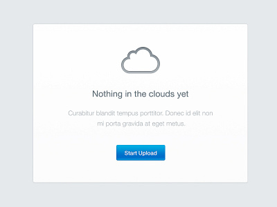 Nothing in the clouds yet blue button cloud flat interface minimal ui upload user ux web website