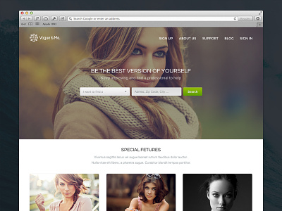 Vogueisme classic flat home main page search typography ui ux vintage vogueisme website