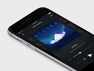 Player album app cover dark ios minimalist modern music player ui ux