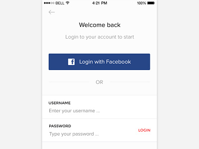 Login Process connect connection facebook ios login process sign twitter ui up ux