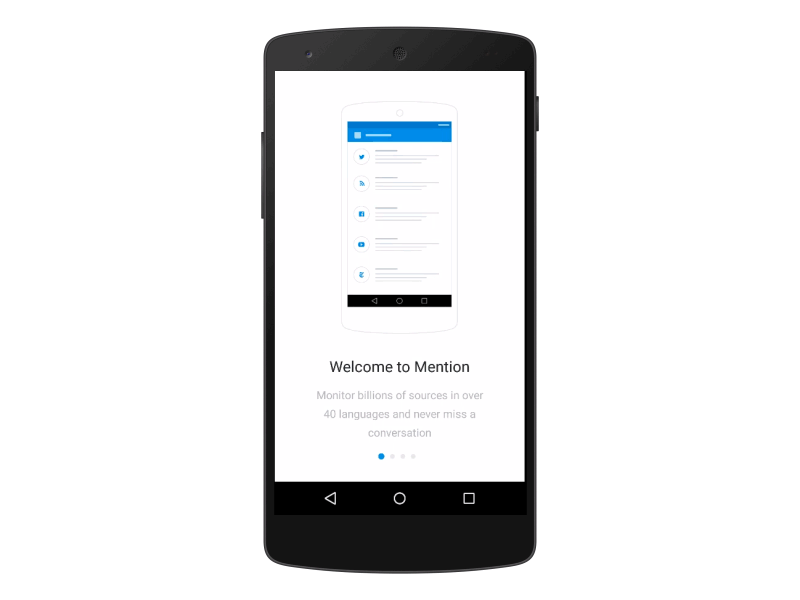 Mention Onboarding android android icon icon illustrations material minimalist onboarding product ui update ux