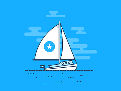 Alert Illustrations blue boat icon illustrations interface mac mention minimalist step ui ux vetor