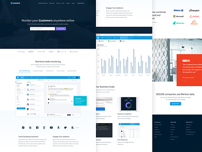 The new Mention 🌩 app case study dashboard interface landing page launch minimal mobile product ui ux website