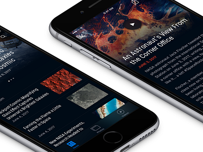 Nasa Redesign 🛰 app article interface ios minimal mobile nasa news space ui ux videos