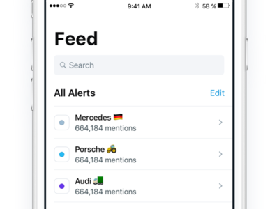 Feed Search 🔍 app feed interface ios ios11 minimal search ui ux