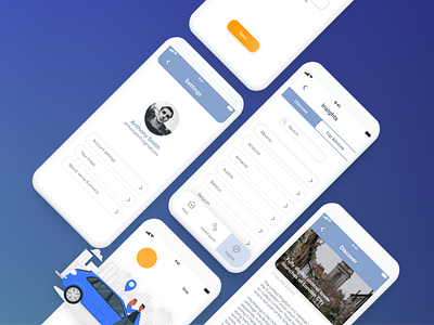 Hitchhiking App UX/UI Design app branding design hitchhike logo poland travel ui ux