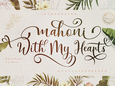 Mahoni With My Hearts Script Font