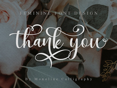 Thank You Card With Mahoni Script Font