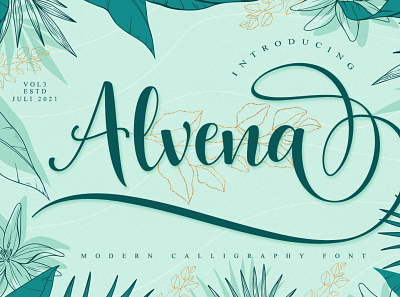 Alvena Script | Design By MonoLine Calligraphy branding logo typography