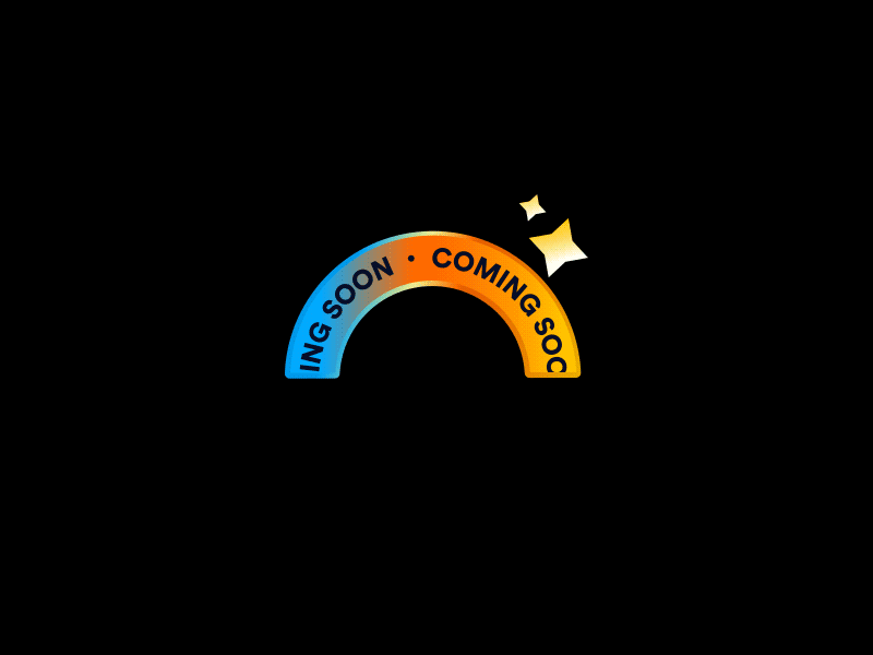 Coming soon after effects animated text animation announcement branding color wheel coming soon design gif illustrator motion mystery rainbow sneak peak soon stars sticker vector