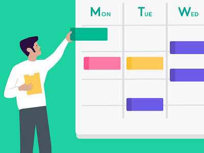 4-day workweek artwork banner blog blog design blog post calendar design editorial editorial illustration illustration post productivity vector work workweek
