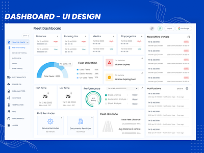 Fleet Dashboard - UI Design💫🤞 dashboard fleet fleet management truck dashboard