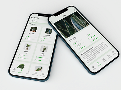 Plamts - plant care app with 3D custom mockup 3d 3dabstract 3ddesigner 3dinspiration 3drender 3dvisuals blender design mockup realistic ui ux