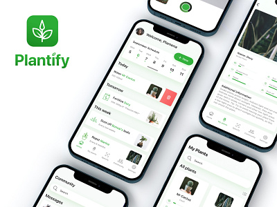 Plant Care App - Custom 3D mockups and Ui