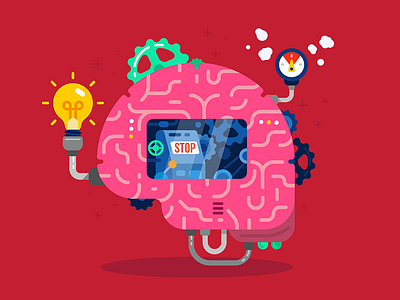 Brainstorming 2d brain brainstorming characters creative design flat ideas illustrator vector