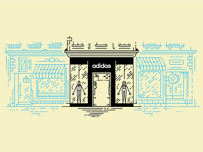 ADIDAS_flagship store outside illustration