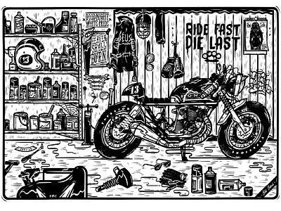 CAFE RACER_limited serigraphy print