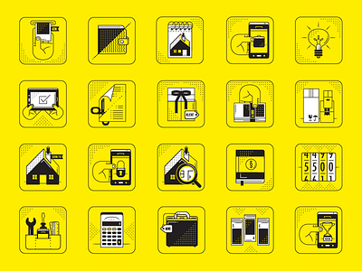REIFEISEN BANK_iconset badge flat house iconography icons iconset money outline timestop vector wallet