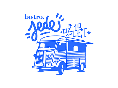 BISTRO_logotype_10yrs anniversary anniversary burger foodtruck handwritten logo logotype script truck typography