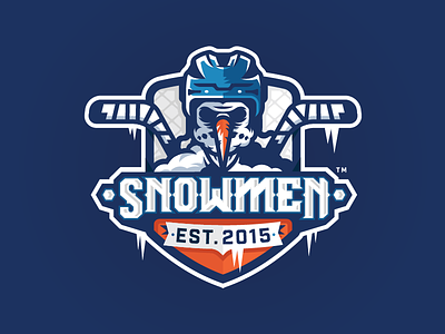 SNOWMEN_logo design blue design hockey ice illustration logo snowman sport team vector
