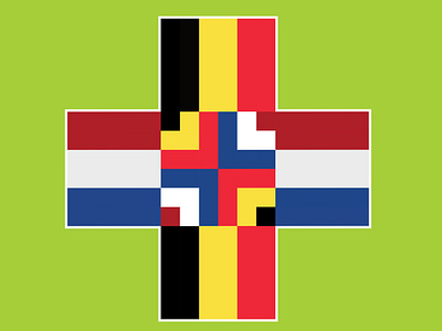 Belgium-Netherlands belgium border brand cross design europe flag graphic design identity logo netherlands visual