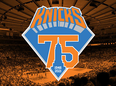 New York Knicks - 75th Anniversary 75 basketball brand design diamond graphic design identity knicks logo nba new york nyc sports visual