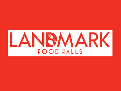 Landmark Food Halls brand cinnabar color design food graphic design halls identity landmark logo orange red visual