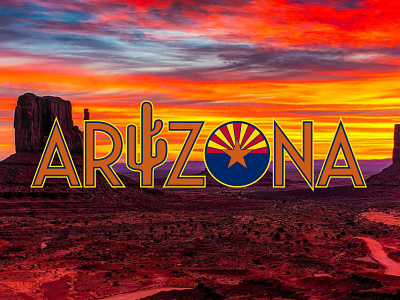 Arizona arizona brand cactus desert design graphic design identity logo southwest state travel visual